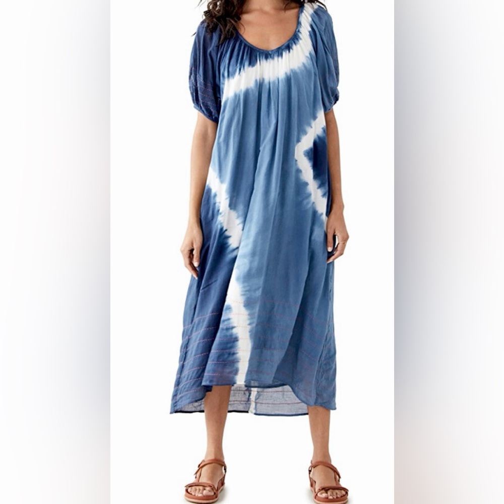 EUC Sundry Embroidery Tie Dye Midi Dress Sz 0
